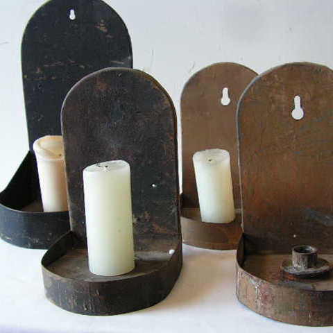 CANDLE HOLDER, Blackened/Brass Wall Sconce